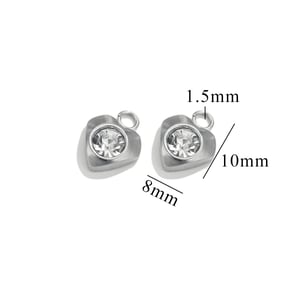 1 pezzo alla moda stile semplice a forma di cuore in acciaio inossidabile placcato Colore oro 18 carati intarsio zircone ciondolo da donna h5 